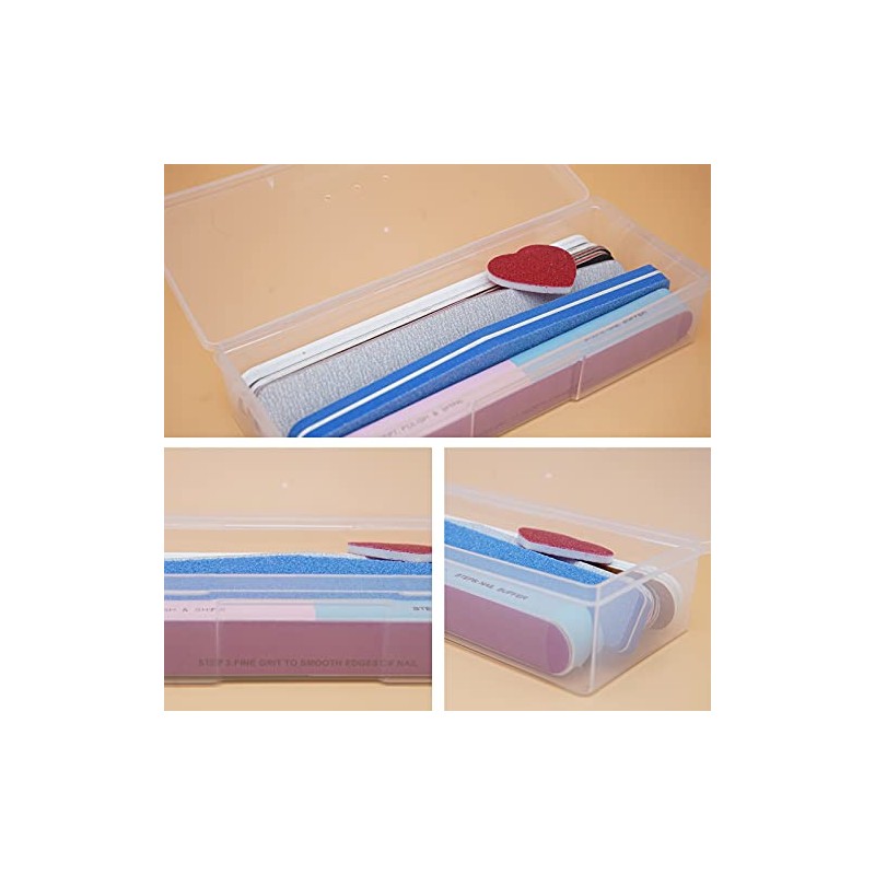 Clear Nail Tool Storage Box with Labels - 12 Piece