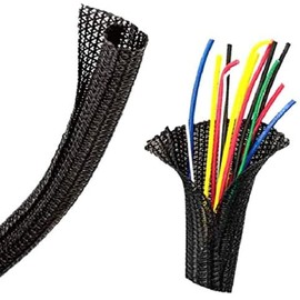 Install Bay 3/4In Self-Wrapping Split Braid Sleeving Black - 50Ft