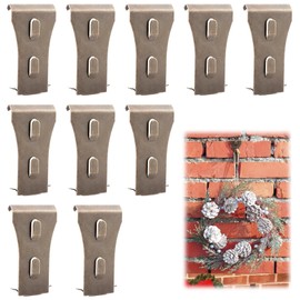 Gaivek 10 Pcs Heavy Duty Brick Hook Clips, Metal Brick Wall Hooks for Hanging Home Decor, No-Drill Clips for 5.7-6.2 CM High Bricks, Indoor & Outdoor Use