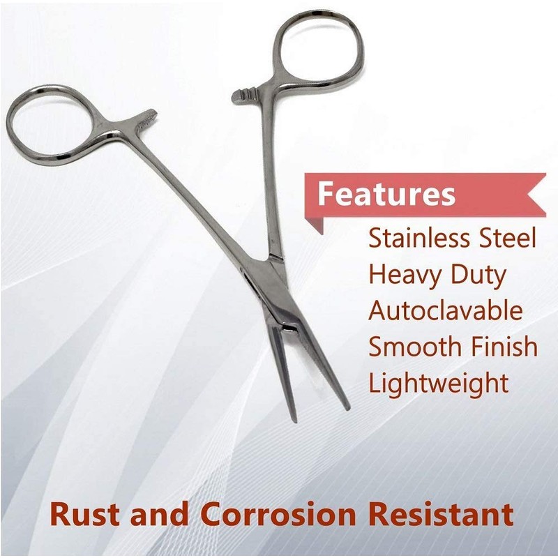 Mosquito Hemostat Forceps with 3 Position Lockings and 5" Straight