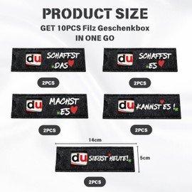 10pcs Filz Geschenkbox, du SCHAFFST ES Motivation Geschenke Kompatibel mit Duplo, Verpackung Geschenk Gastgeschenk Gäste für Taufe Weihnachten Geburtstag