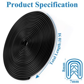 ZOFUN 2 Roll 10 M Car Door Protector, 10 x 7 mm Cars Doors Edge Protectors No Glue, U Shape Rubber Edge Trim Easy to Cut, No Glue Car Door Sill Protector for Most Vehicle