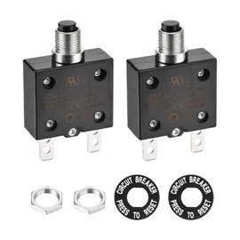DMiotech 30A Thermal Circuit Breaker 125/250V AC 50V DC 50/60Hz Push Button Manual Reset Overload Protector Switch for Overload Protection Application,2 Pcs
