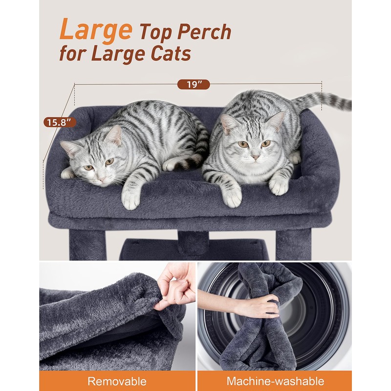 KinoTail 23.6" Cat Tree for Large Cat, 19 * 15.8