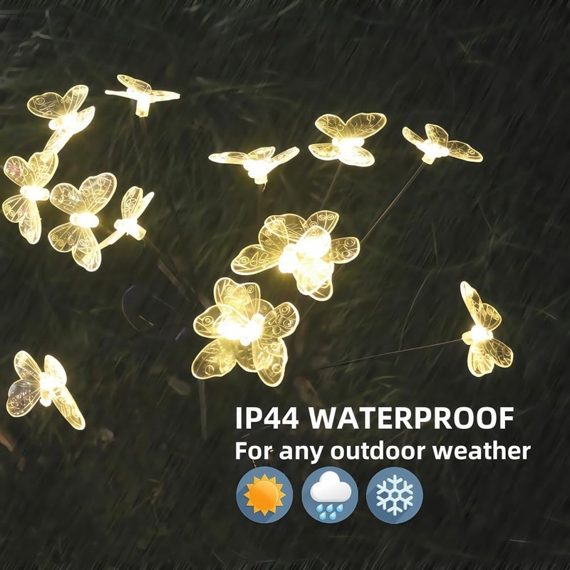 BAIRAYEN Solar Garden Lights Outdoor Waterproof 4 Pack 32 LED