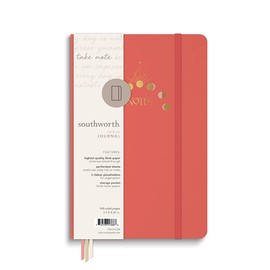 Southworth Medium Case Bound Journal, 5.5" x 8.25", Boho Mystical Pink, Premium 28 lb/105 gsm Paper, 160 Lined Sheets (91388)
