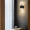 HuisMier Black Crystal Wall Sconces, Modern 3000K-6000K Dimmable LED Wall