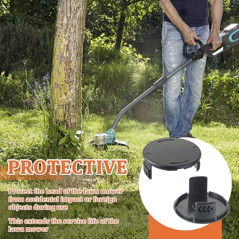 JAMHER Pack of 2 Lawn Trimmer Spool Cap, Cordless Lawnmower