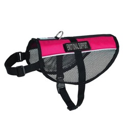 Dogline MaxAire Multi-Purpose Mesh Vest for Dogs and 2 Removable Emotional Support Patches, Medium, Pink