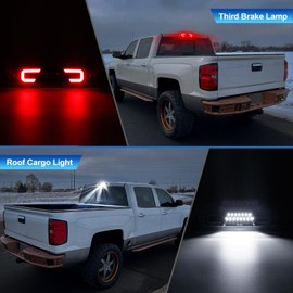 AUYICH LED Third Brake Light Compatible with 2014-2019 Silverado Sierra 1500 2500HD 3500HD Rear Center High Mount 3rd Brake Light Roof Cargo Lamp, Clear Lens