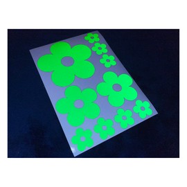 Veloviz Reflective Flower (Assorted) Green Die-Cut Vinyl Cargo Bike Stickers Decals
