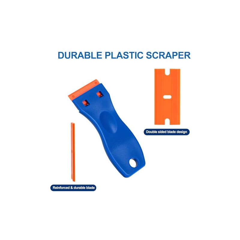 Plastic Razor Blade Scraper with Carry Case, 2 Pack Razor