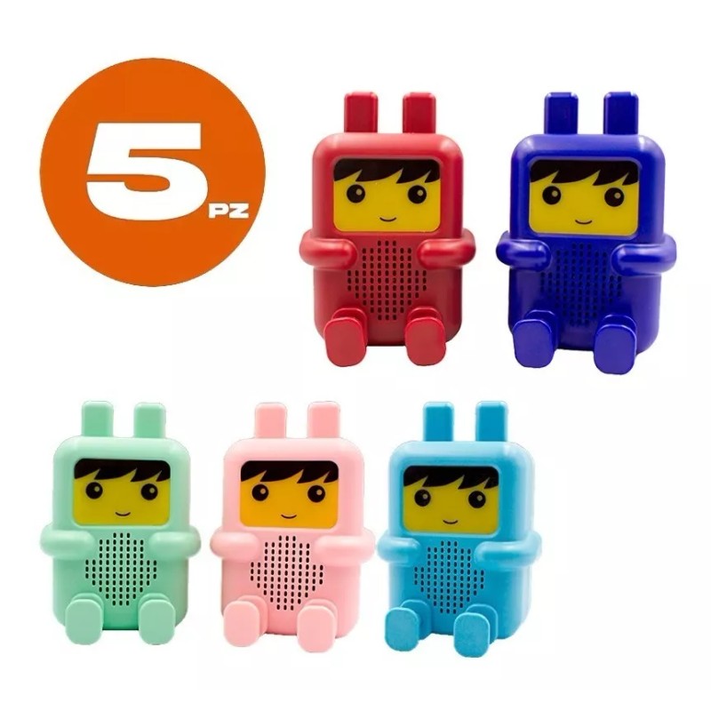 Maíz 5pzs Bocina Bluetooth Fm Recargable Luz Led Infantil Niños