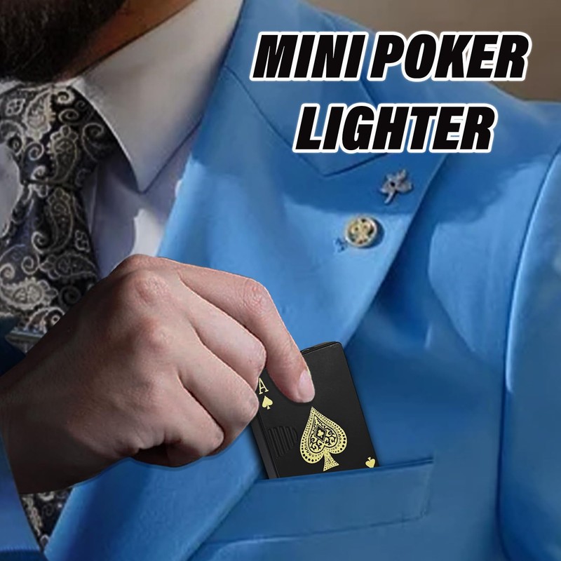 Jet Torch Lighter, Refillable Butane Playing Card Lighter, Exquisite Packaging,