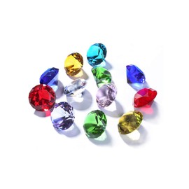 Zoogamo 40mm Diamond Shaped Multicolor Glass Crystal Paperweight – 12 Pieces Home Office Decor & Wedding Favors Decoration with Gift Box