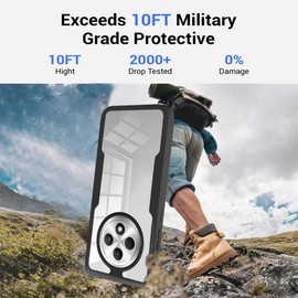 UPLAI Clear Case for OPPO Reno 12F 4G/Reno 12 FS(Reno12 F 5G), 360° Full Body Military Grade Shockproof Cover with Built-in Screen Protector, Ultra Thin PC + Soft TPU Bumper Case. Purple