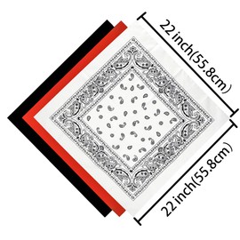 HankieWorld Bandanas 6 pack 12 pack 22 inch Cotton Paisley Kerchiefs for Men and Women (Yellow-6 pack)