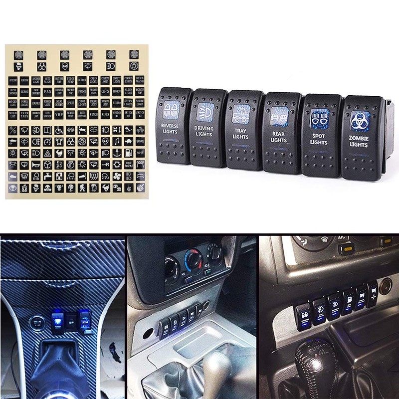 eFuncar 6PCS Rocker Switches 12 volt 4Pin SPST 20A/12V 10A/24V