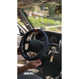 Unbranded Blue TRD Retro Stripes Steering Wheel Cover for 2016-2019 Toyota Tacoma 3rd Gen