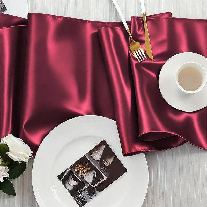 BEAMARKER 2 Pack Satin Table Runner 12 x 108 Inch