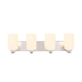 Aspen Creative Satin Nickel 62221, Four Metal Bathroom Vanity Wall Light Fixture, 30" Wide, Transitional Design, 4
