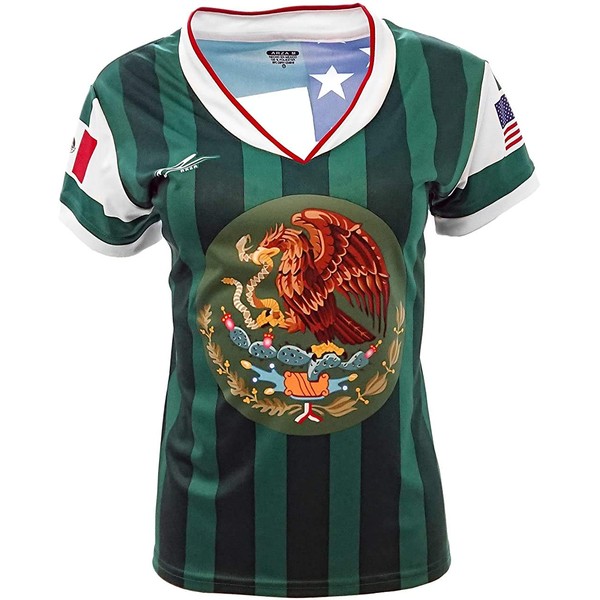 Mexico and USA Jersey Arza Design for Women_V Neck 100% Polyester Made in Mexico