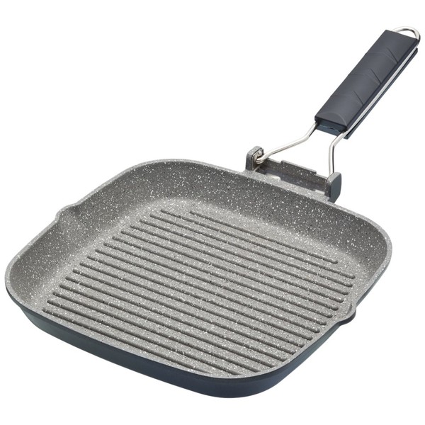 MasterClass Non-Stick Induction-Safe Griddle Pan with Folding Handle, 20 cm (8”)