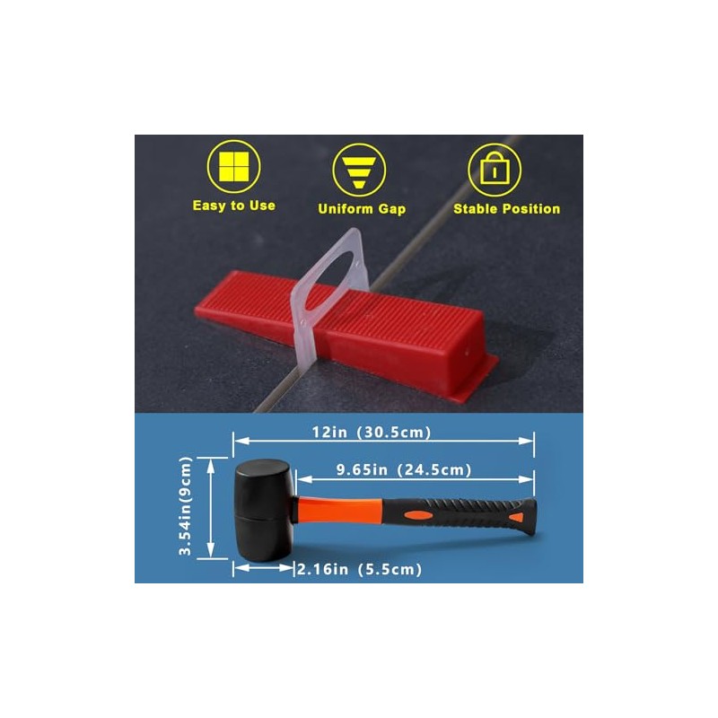 Tile Leveling System 1/8" Spacers Tile Leveler Clips DIY Tile
