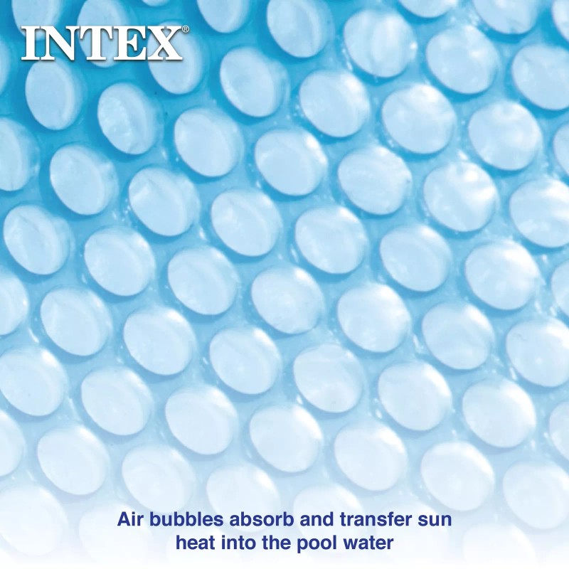 Intex 10 Foot Round Blue Solar Pool Cover Easy Use