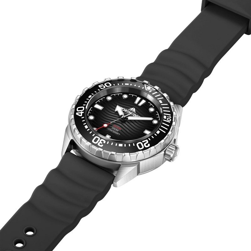 NORTH EDGE Solar Powered Dive Watch Women Men’s Watch, 1000FT/300M