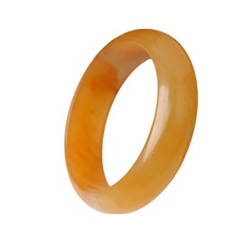 Natural Yellow Huanglong Jade Bangle Bracelet for Women, Round Chinese Lucky Jewelry for Christmas Gift (56-58mm)