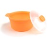 Set of 2, Microwave Silicone Steamer Pot with Handle &