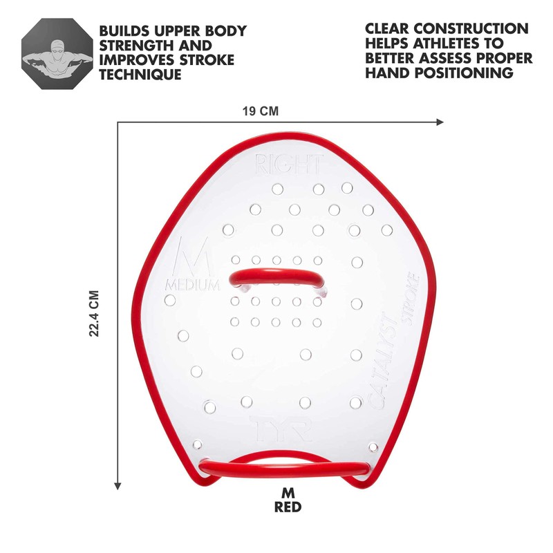 TYR Catalyst Stark Paddle Swimming Equipment, Clear, X-Large