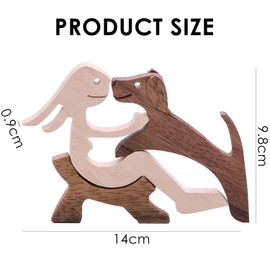 OAAO 1 Piece of Cute Wooden Dog Statue, Dog Home Decoration Ornament, Cute Pet Sculpture, Wooden Decorative Item, Ideal