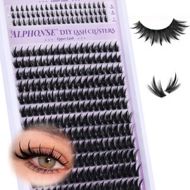 Spikes Lash Clusters with Bottom Lashes Clusters 80D Volume Thick Cluster Eyelash Extensions Wispy Spiky Manga Individual Lashes by ALPHONSE (276pcs)