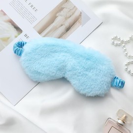 AKOAK 1 Pack Plush Sleep Eye Mask, Soft and Comfortable, Breathable Light Blocking Sleep Protector, Suitable for Adults, Children, Birthday Party Gifts (Sky Blue)