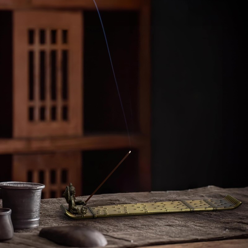Incense Stick Holder Bamboo Raft Incense Holder Burner Portable Creative