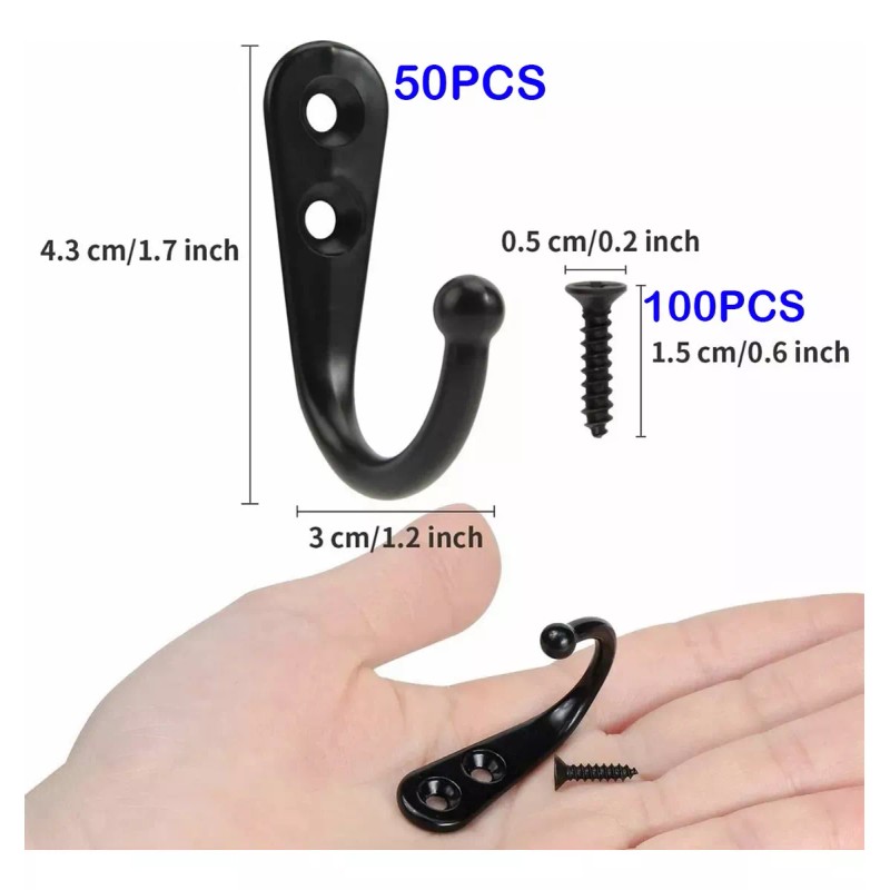 Generic Gancho Perchero Colgador Pared Organizador 50 Pcs