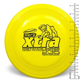Hero Disc USA Hero Xtra 235 Distance Dog Frisbee, Outdoor Dog Toy and Pet Frisbee, Distance Dog Flying Disc Pack of 2 (Yellow)