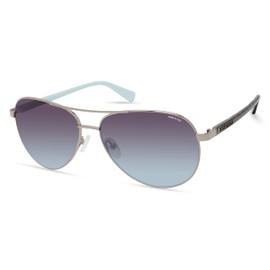 Kenneth Cole New York Women's Pilot Sunglasses, Shiny Gunmetal/Gradient Blue, 60mm