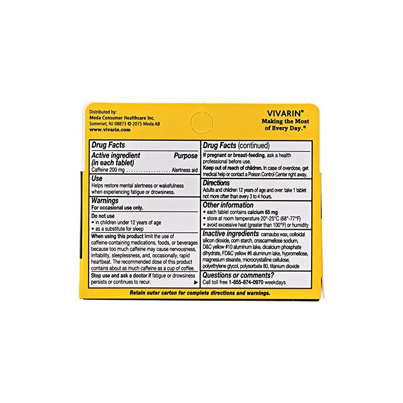 Vivarin Caffeine Alertness Aid Tablets, 40 Count