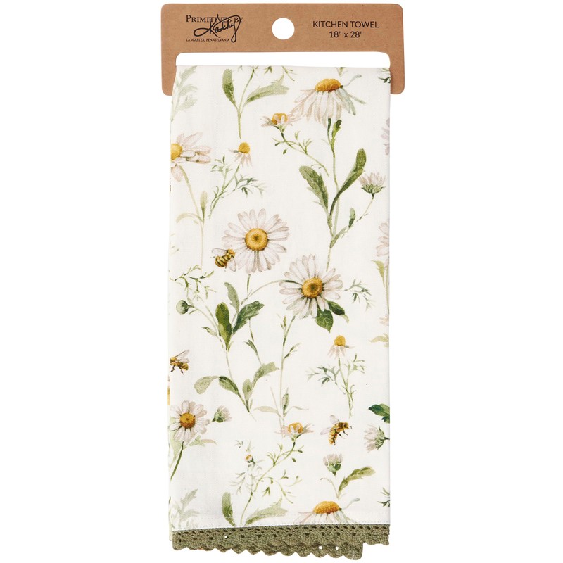 Primitives by Kathy Daisy Lace Spring Kitchen Towel Dish Towel,