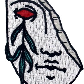 The Face Embroidered Iron on Sew on Patch