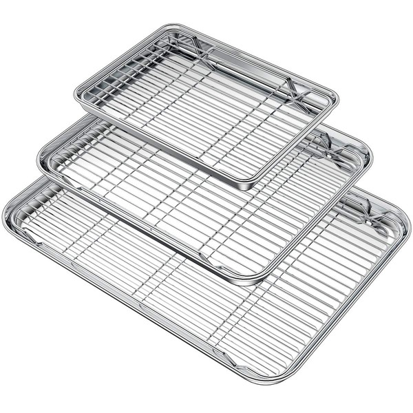 Wildone Baking Sheet with Rack Set (3 Pans + 3
