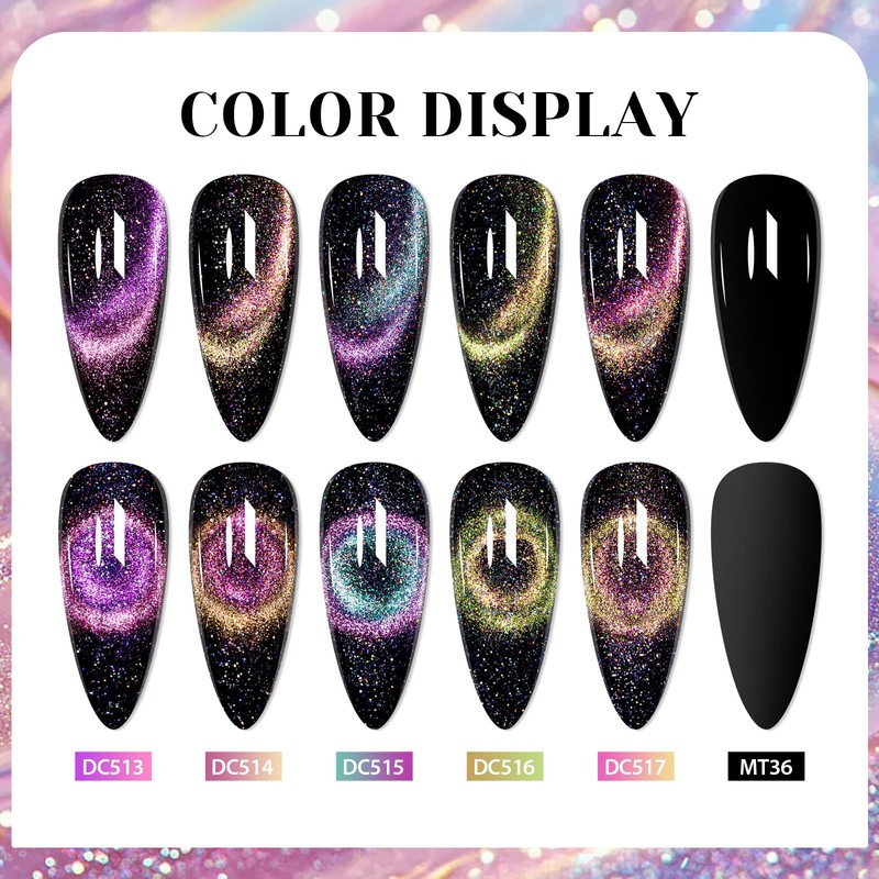 MTSSII 9D Cat Eye Gel Nail Polish with Magnet Glitter