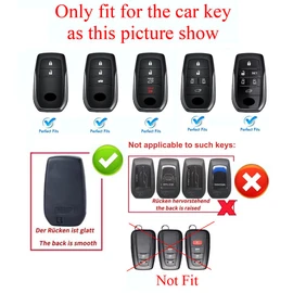 ontto Alloy Leather Car Key Fob Cover Fit for Toyota Land Cruiser 200 300 Prado Crown TLK 200 Yaris Cross Hilux Innova Fortuner Smart Key Holder case keyring Shell bag keychain accessories Brown