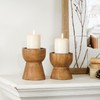 NIKKY HOME Farmhouse Wooden Candle Holders Set of 2, Rusitc