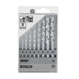 Bosch Juego c/ 8 Brocas para hormigón encastre cilíndrico CYL-1 Ø3-4-5-6-7-8-9-10 mm
