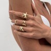 Starfish Seashell Statement Rings for Women Chunky Gold Stackable Rings