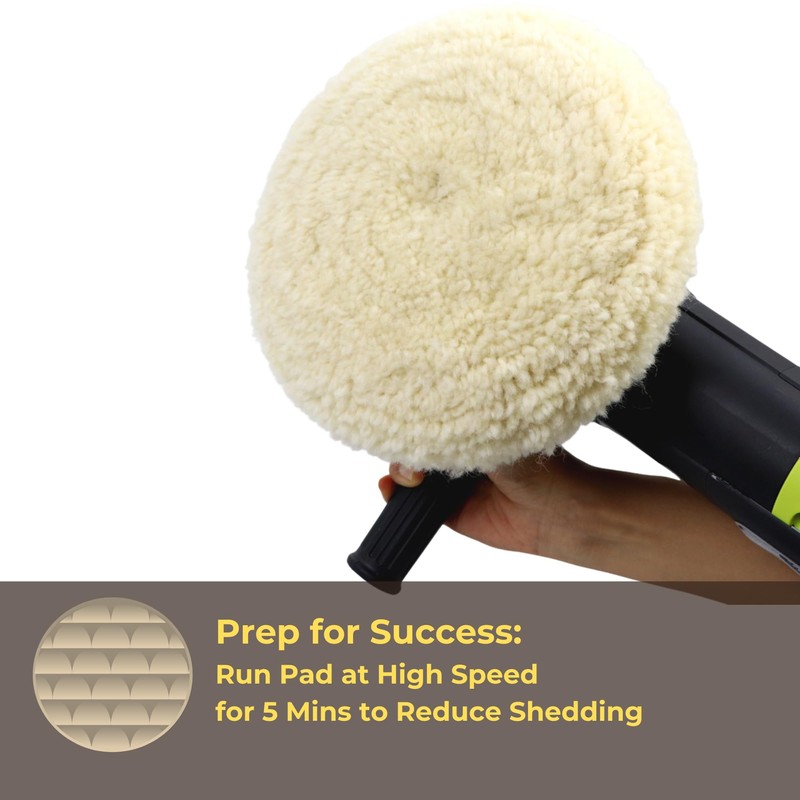 Woolous Wool Buffing Pad 7 Inch, 100% Natural Wool Pads